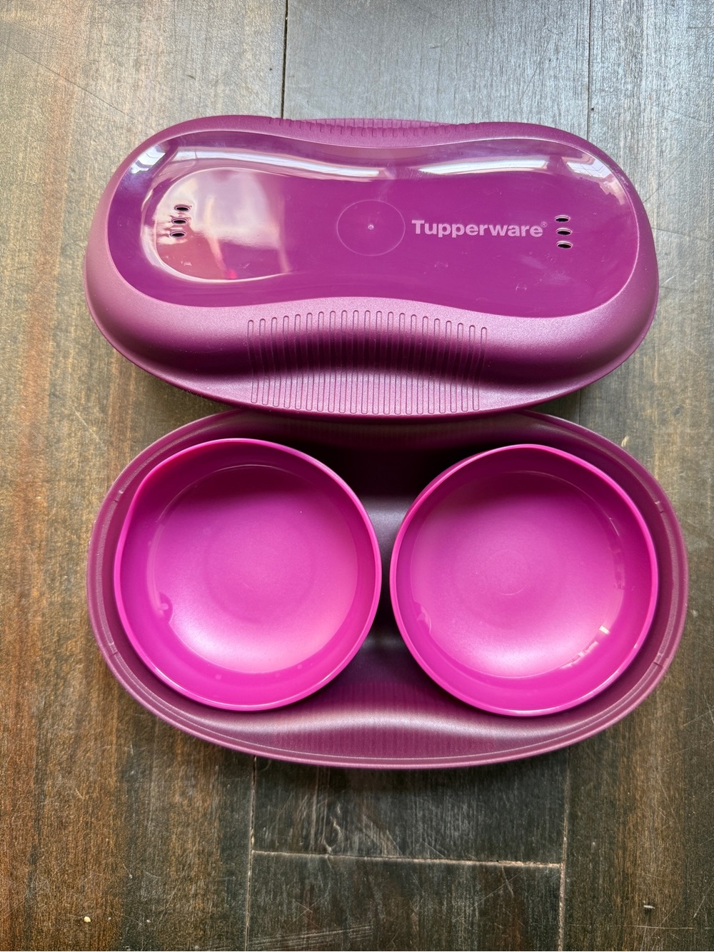 Purple Tupperware Microwave Breakfast Maker